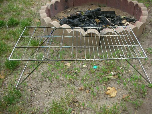 Campfire Grill Cooking Over An Open Fire